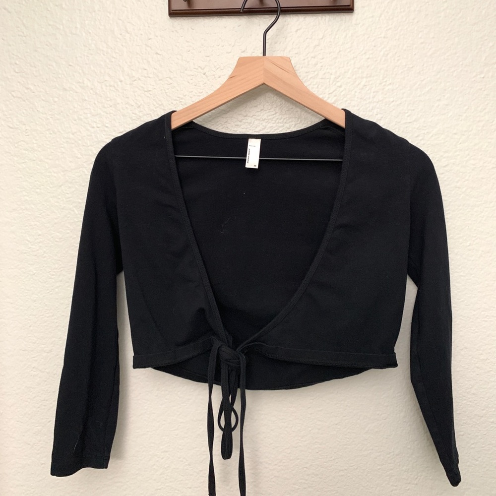 American Apparel black tie crop top